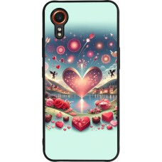 Coque Samsung Galaxy XCover 7 - Silicone rigide noir Valentine 2025 Chic