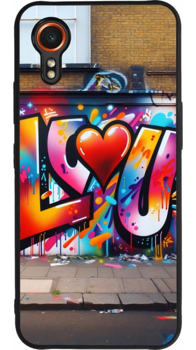 Samsung Galaxy XCover 7 Case Hülle - Silikon schwarz Valentin 2025 Liebe U Tag