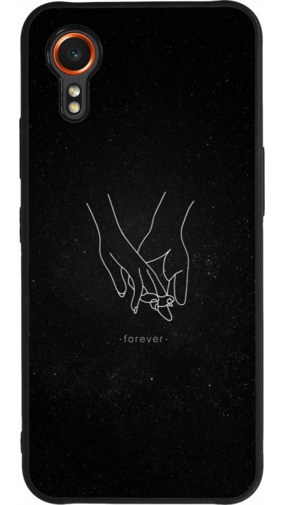 Samsung Galaxy XCover 7 Case Hülle - Silikon schwarz Valentine 2023 hands forever