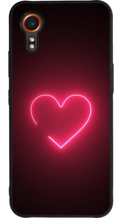 Samsung Galaxy XCover 7 Case Hülle - Silikon schwarz Valentine 2023 single neon heart