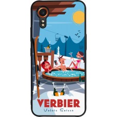 Coque Samsung Galaxy XCover 7 - Silicone rigide noir Verbier Mountain Jacuzzi