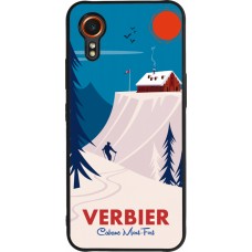 Coque Samsung Galaxy XCover 7 - Silicone rigide noir Verbier Cabane Mont-Fort