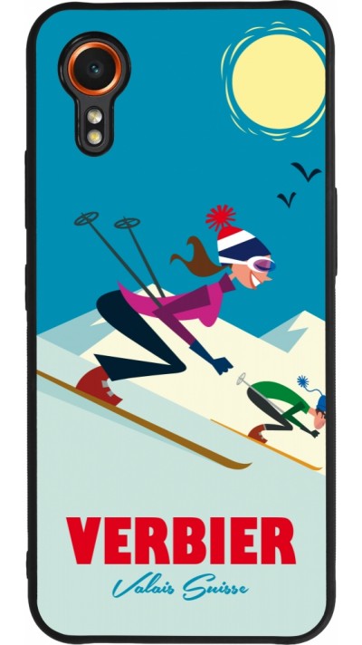 Samsung Galaxy XCover 7 Case Hülle - Silikon schwarz Verbier Ski Downhill