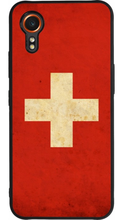 Samsung Galaxy XCover 7 Case Hülle - Silikon schwarz Vintage Flag SWISS