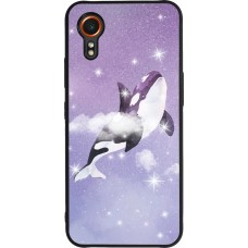 Samsung Galaxy XCover 7 Case Hülle - Silikon schwarz Whale in sparking stars