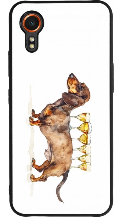 Samsung Galaxy XCover 7 Case Hülle - Silikon schwarz Wine Teckel