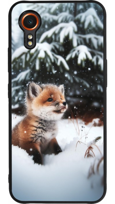 Samsung Galaxy XCover 7 Case Hülle - Silikon schwarz Weihnachten 2023 Fuechslein Tanne