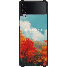 Coque Samsung Galaxy Z Flip3 5G - Silicone rigide noir Autumn 25 Fall in love