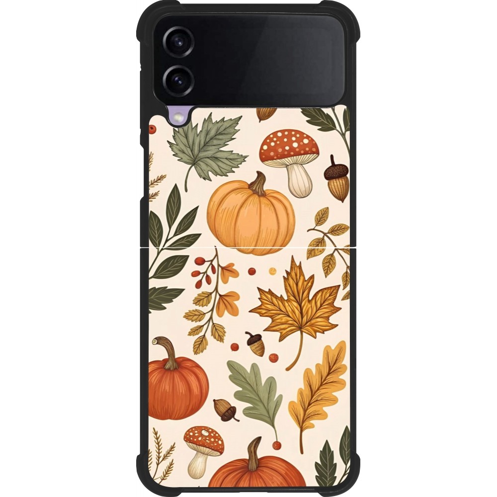 Coque Samsung Galaxy Z Flip3 5G - Silicone rigide noir Autumn 25 Autumn pattern