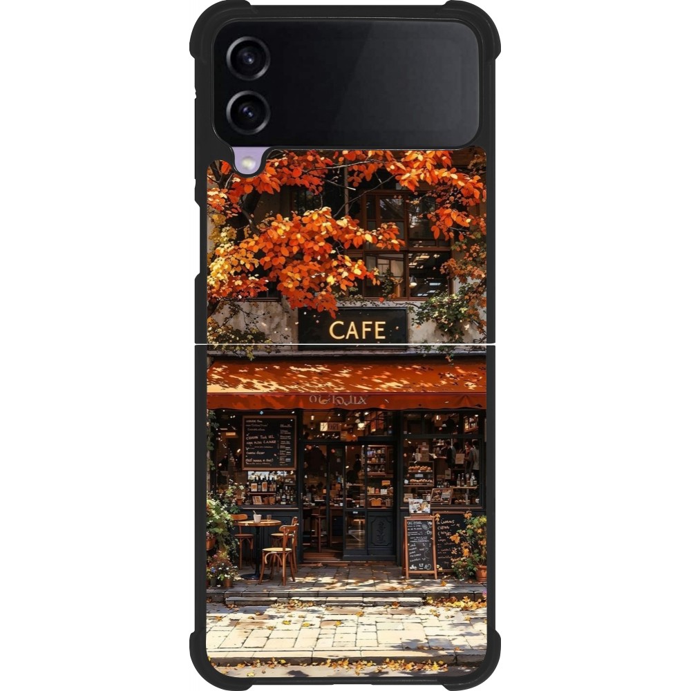 Coque Samsung Galaxy Z Flip3 5G - Silicone rigide noir Autumn 25 Coffee shop