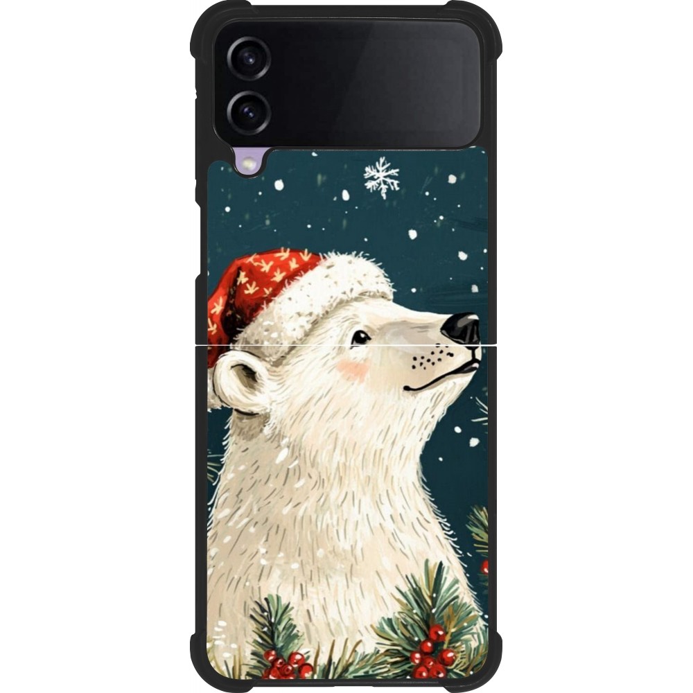 Coque Samsung Galaxy Z Flip3 5G - Silicone rigide noir Christmas 25 Bear
