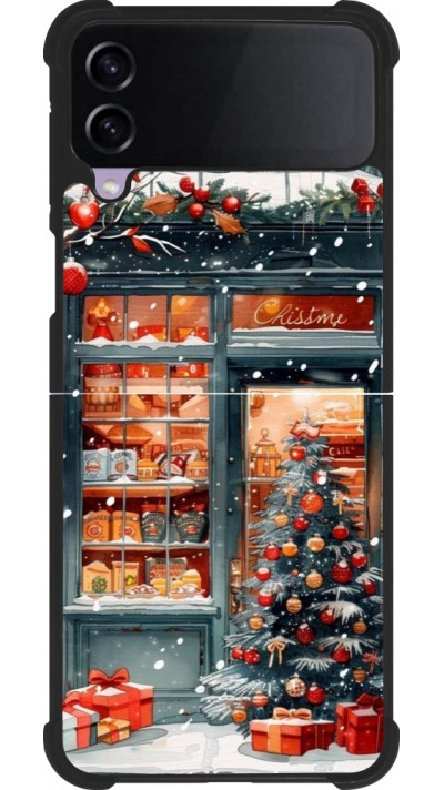 Coque Samsung Galaxy Z Flip3 5G - Silicone rigide noir Christmas 25 Xmas Shop