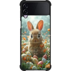 Coque Samsung Galaxy Z Flip3 5G - Silicone rigide noir Easter 2026 Rabbit in the garden