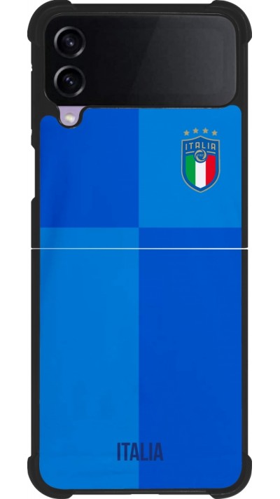 Coque Samsung Galaxy Z Flip3 5G - Silicone rigide noir Maillot de football Italie 2022 personnalisable