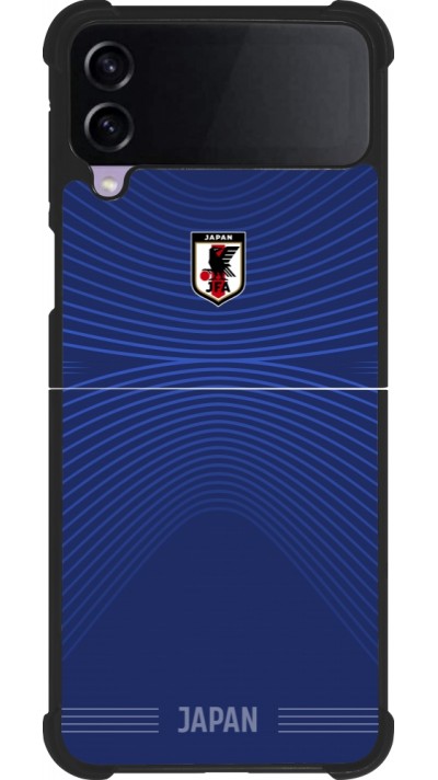 Coque Samsung Galaxy Z Flip3 5G - Silicone rigide noir Maillot de football Japon 2026 personnalisable