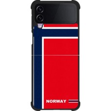 Coque Samsung Galaxy Z Flip3 5G - Silicone rigide noir Maillot de football Norvège 2026 personnalisable