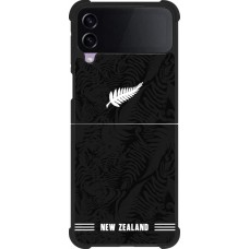 Coque Samsung Galaxy Z Flip3 5G - Silicone rigide noir Maillot de football Nouvelle-Zélande 2026 personnalisable