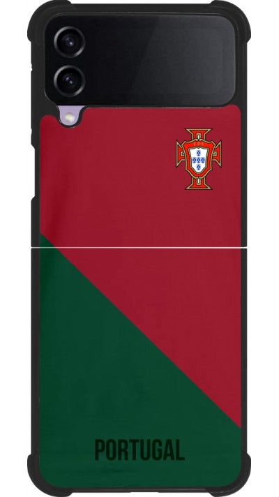 Coque Samsung Galaxy Z Flip3 5G - Silicone rigide noir Maillot de football Portugal 2022