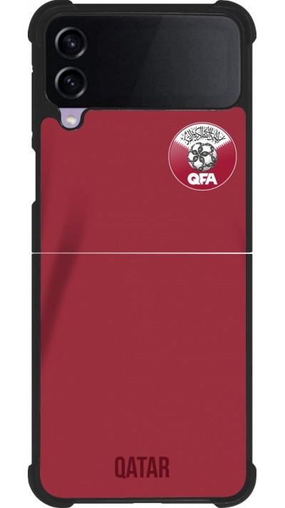 Coque Samsung Galaxy Z Flip3 5G - Silicone rigide noir Maillot de football Qatar 2022 personnalisable