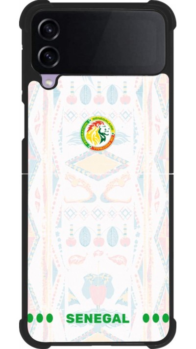 Coque Samsung Galaxy Z Flip3 5G - Silicone rigide noir Maillot de football Sénégal 2026 personnalisable