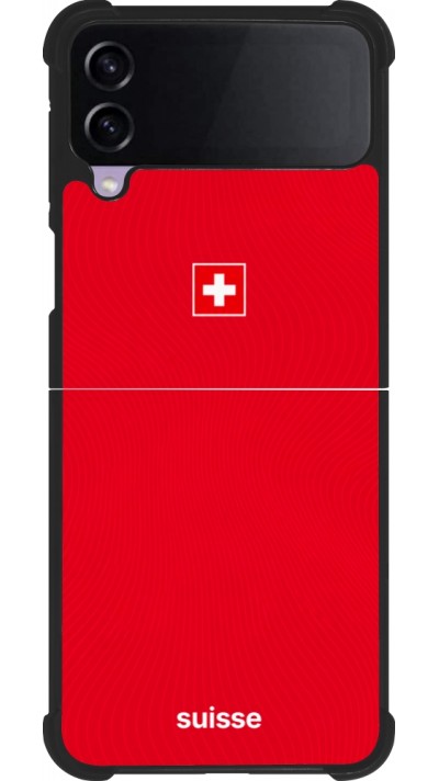 Coque Samsung Galaxy Z Flip3 5G - Silicone rigide noir Maillot de football Suisse 2026 personnalisable