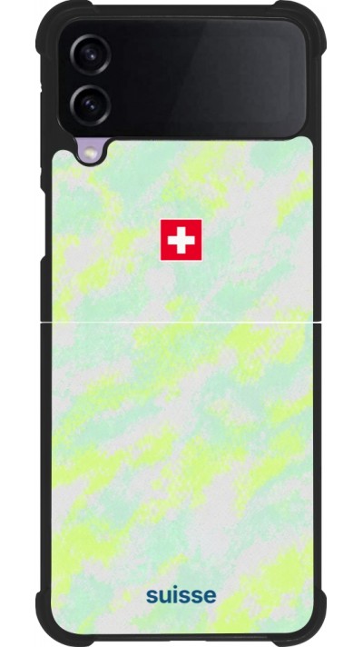 Coque Samsung Galaxy Z Flip3 5G - Silicone rigide noir Maillot de football Suisse Away 2026 personnalisable