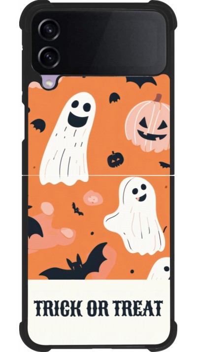 Coque Samsung Galaxy Z Flip3 5G - Silicone rigide noir Halloween 2025 Trick treat