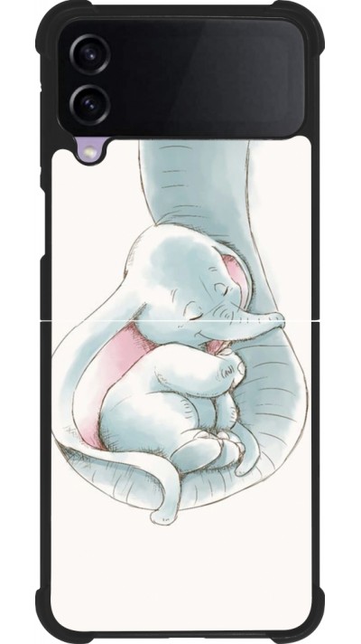 Coque Samsung Galaxy Z Flip3 5G - Silicone rigide noir Mom 1903