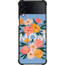 Coque Samsung Galaxy Z Flip3 5G - Silicone rigide noir Mom 2026 Flowers
