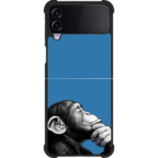 Coque Samsung Galaxy Z Flip3 5G - Silicone rigide noir Monkey Pop Art