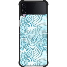 Coque Samsung Galaxy Z Flip3 5G - Silicone rigide noir Ocean Waves