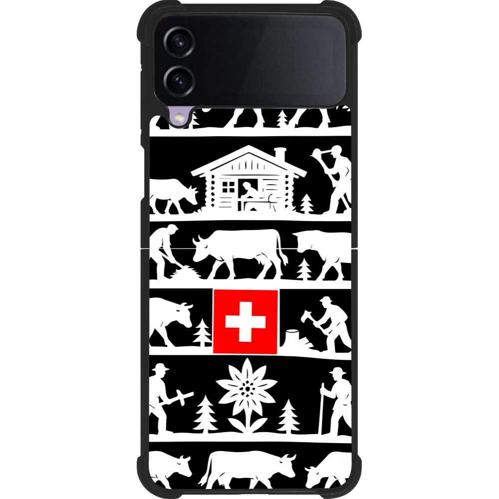 Coque Samsung Galaxy Z Flip3 5G - Silicone rigide noir Poya Suisse 1 noir