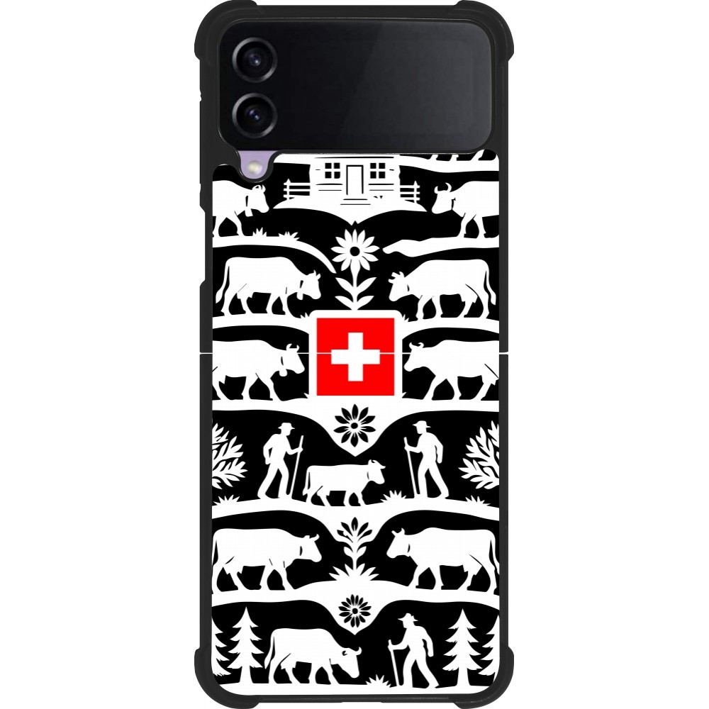 Coque Samsung Galaxy Z Flip3 5G - Silicone rigide noir Poya Suisse 3 noir