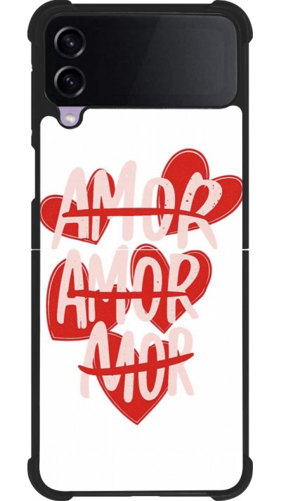 Coque Samsung Galaxy Z Flip3 5G - Silicone rigide noir Saint Valentines Day 26 Amor
