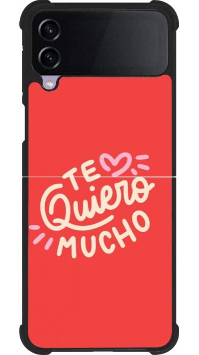 Coque Samsung Galaxy Z Flip3 5G - Silicone rigide noir Saint Valentines Day 26 Te quiero mucho