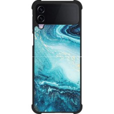Coque Samsung Galaxy Z Flip3 5G - Silicone rigide noir Sea Foam Blue