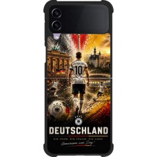 Coque Samsung Galaxy Z Flip3 5G - Silicone rigide noir Football Allemagne splash 2026