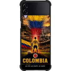 Coque Samsung Galaxy Z Flip3 5G - Silicone rigide noir Football Colombie splash 2026