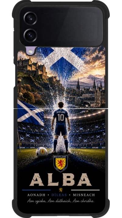Coque Samsung Galaxy Z Flip3 5G - Silicone rigide noir Football Écosse splash 2026
