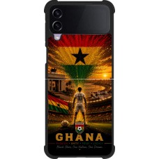 Coque Samsung Galaxy Z Flip3 5G - Silicone rigide noir Football Ghana splash 2026