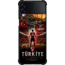 Coque Samsung Galaxy Z Flip3 5G - Silicone rigide noir Football Turquie splash 2026