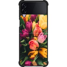 Coque Samsung Galaxy Z Flip3 5G - Silicone rigide noir Bouquet of tulips 2026