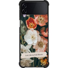 Coque Samsung Galaxy Z Flip3 5G - Silicone rigide noir Full Bloom 2026
