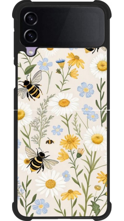 Coque Samsung Galaxy Z Flip3 5G - Silicone rigide noir Pattern bees 2026