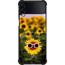 Coque Samsung Galaxy Z Flip3 5G - Silicone rigide noir Sunflower with glasses 2026