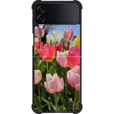 Coque Samsung Galaxy Z Flip3 5G - Silicone rigide noir Tulips 2026