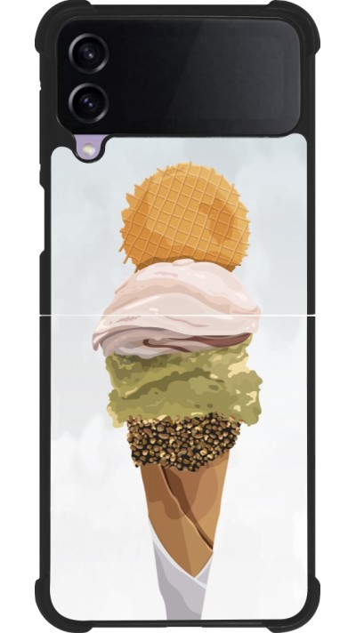 Coque Samsung Galaxy Z Flip3 5G - Silicone rigide noir Summer 2025 Cornet