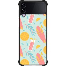 Coque Samsung Galaxy Z Flip3 5G - Silicone rigide noir Summer 2025 Pattern citron