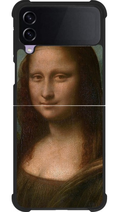 Coque Samsung Galaxy Z Flip3 5G - Silicone rigide noir Tableau art - La Joconde - Léonard de Vinci