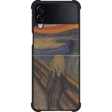 Coque Samsung Galaxy Z Flip3 5G - Silicone rigide noir Tableau art - Le Cri - Edvard Munch